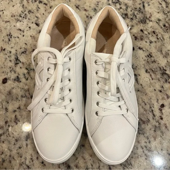 Vionic Kearny White Leather Platform Sneakers Support Comfort Walking Womens 9.5 - Picture 3 of 12